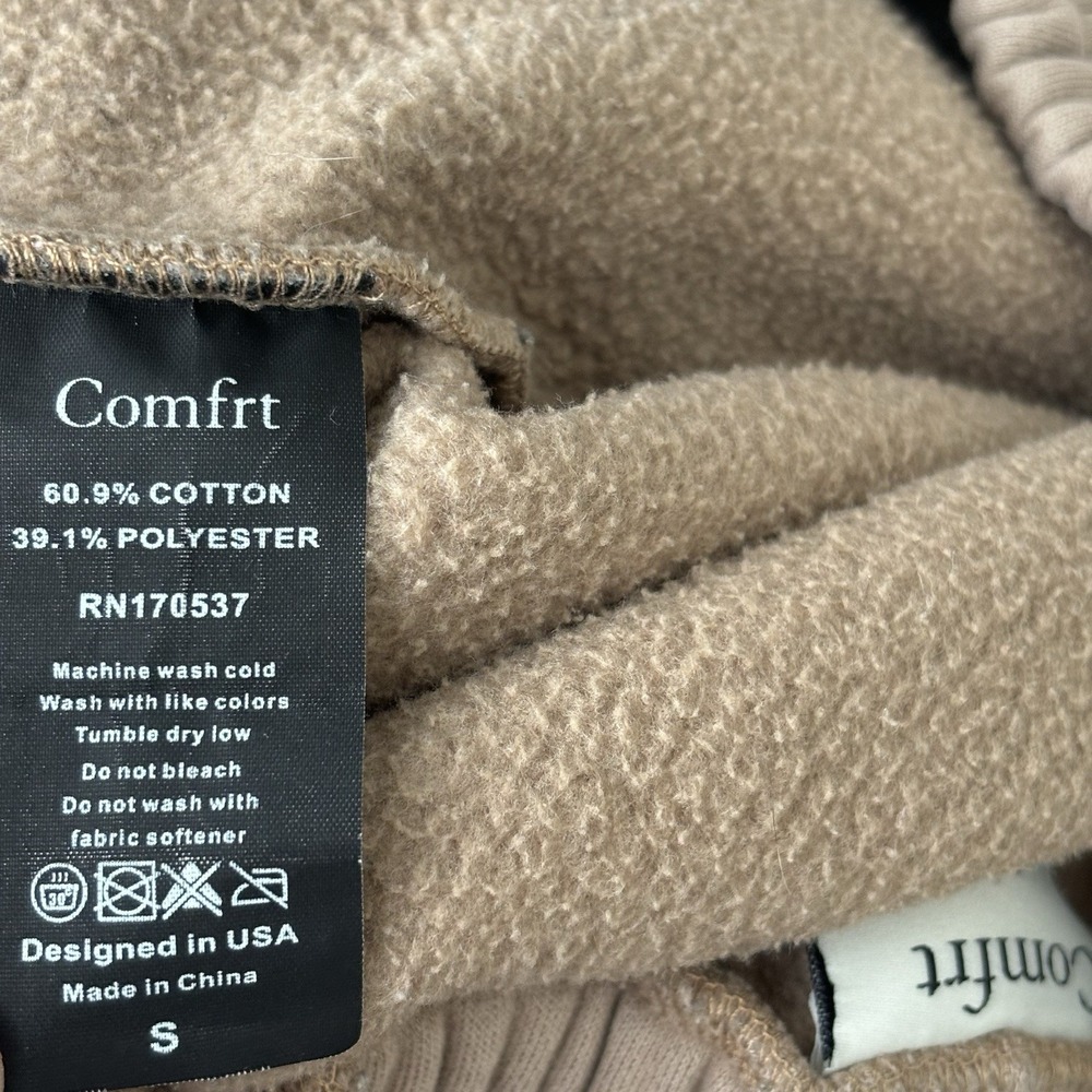 Comfrt Coordinate Jogger Khaki Sweatpants Oversized Pockets Brown Unisex Small - Picture 9 of 9